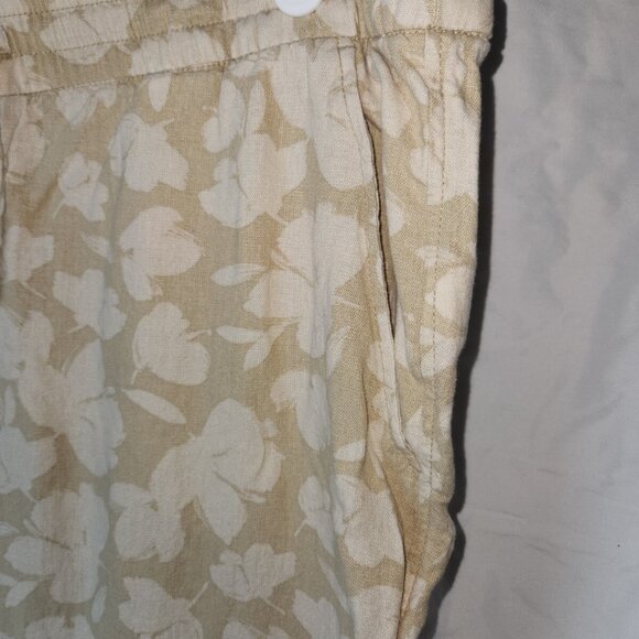 GAP, long, baggy, pants, beige & cream, elastic waist, linen, size XL - Picture 8 of 16